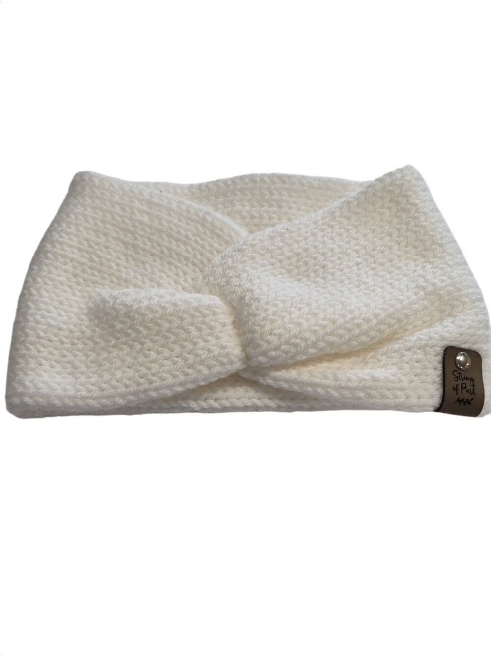 String of Purl White Crochet Twisted Headband / Ear Warmer